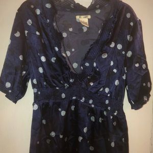 Navy Blue “faux silk” maternity top